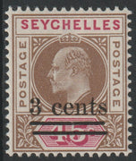 Seychelles 1903 KE7 surcharged 3c on 45s unmounted mint SG 59