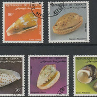 Djibouti 19843 Shells perf set of 5 fine cds used SG 893-7
