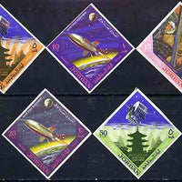 Jordan 1965 Space Achievements diamond shaped imperf set of 5 unmounted mint, as SG 682-86, Mi 541-45B*