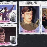Tuvalu - Nukufetau 1986 Royal Wedding (Andrew & Fergie) set of 4 (2 se-tenant pairs) unmounted mint