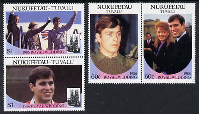 Tuvalu - Nukufetau 1986 Royal Wedding (Andrew & Fergie) set of 4 (2 se-tenant pairs) unmounted mint