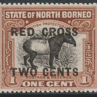 North Borne 1918 Red Cross opt on 1c Tapir,+ 2c unmounted mint SG 214