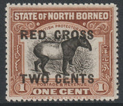 North Borne 1918 Red Cross opt on 1c Tapir,+ 2c unmounted mint SG 214