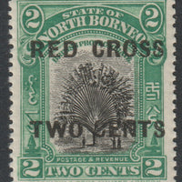 North Borne 1918 Red Cross opt on 2c Travellers Tree,+ 2c unmounted mint SG 215