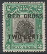 North Borne 1918 Red Cross opt on 2c Travellers Tree,+ 2c unmounted mint SG 215