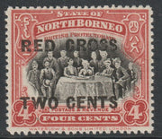 North Borne 1918 Red Cross opt on 4c Sultan & Staff,+ 2c unmounted mint SG 218