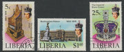 Liberia 1978 Coronation 25th Anniversary set of 3 fine cds used, SG 1348-50