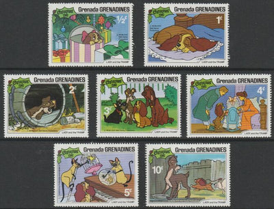 Grenada - Grenadines 1981 Christmas - Disney's The Lady & The Tramp short set of 7 values,to 10c unmounted mint, as SG 458-64