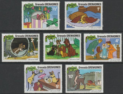 Grenada - Grenadines 1981 Christmas - Disney's The Lady & The Tramp short set of 7 values,to 10c unmounted mint, as SG 458-64