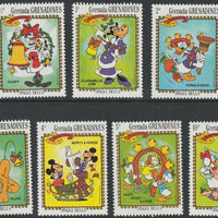 Grenada - Grenadines 1983 Christmas - Disney's Jingle Bells short set of 7 values,to 10c unmounted mint, as SG 568-74
