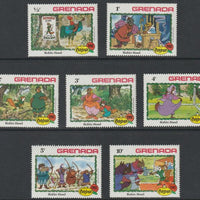 Grenada 1982 Christmas - Disney's Robin Hood short set of 7 values,to 10c unmounted mint, as SG 1222-28