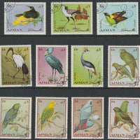 Ajman 1969 Birds complete perf set of 11 fine cds used, Mi,394-404