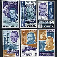 Jordan 1966 Space Achievements imperf set of 6 unmounted mint, as SG 764-69*