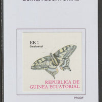 Equatorial Guinea 1977 Butterflies EK1 (Swallowtail) proof in issued colours mounted on small card - as Michel 1197