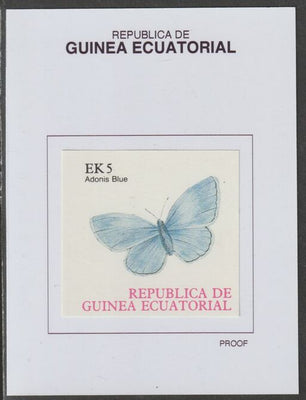 Equatorial Guinea 1977 Butterflies EK5 (Adonis Blue) proof in issued colours mounted on small card - as Michel 1199