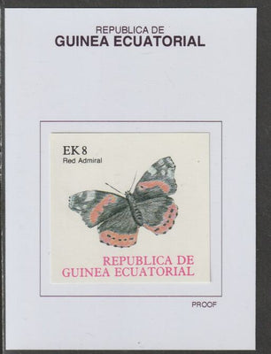 Equatorial Guinea 1977 Butterflies EK8 (Red Admiral) proof in issued colours mounted on small card - as Michel 1200