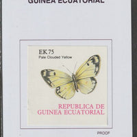 Equatorial Guinea 1977 Butterflies EK75 (Pale Clouded Yellow) proof in issued colours mounted on small card - as Michel 1203