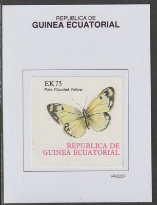Equatorial Guinea 1977 Butterflies EK75 (Pale Clouded Yellow) proof in issued colours mounted on small card - as Michel 1203