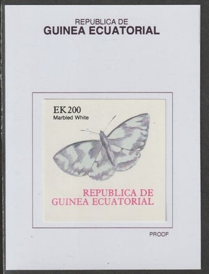 Equatorial Guinea 1977 Butterflies EK200 (Marbled White) proof in issued colours mounted on small card - as Michel 1204