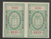 Mozambique Company 1892 Stamp Tax 800r imperf pair without gum