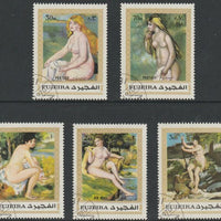 Fujeira 1970 Nude Paintings by Renoir perf set of 5 fine cds used Mi 648-52
