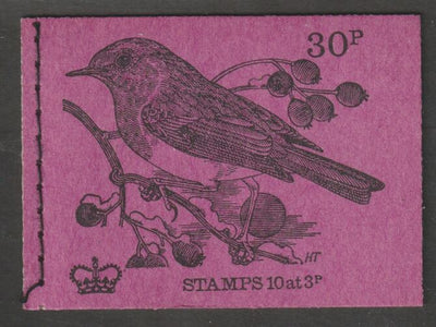 Great Britain 1971-73 Birds #3 - Robin (purple cover December 1971) 30p booklet complete and fine, SG DQ61