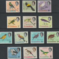 Gambia 1963 Birds complete def set of 13 values lightly mounted SG 192-205