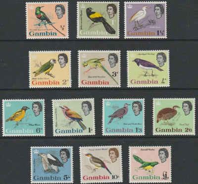 Gambia 1963 Birds complete def set of 13 values lightly mounted SG 192-205
