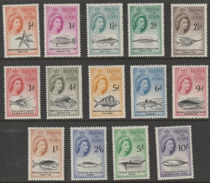 Tristan da Cunha 1960 Marine life def set complete lightly mounted mint SG 28-41 cat £75