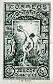 Costa Rica 1924 Central American Olympic Games 5c (+10c) green Discus Thrower imperf unmounted mint, SG 156A