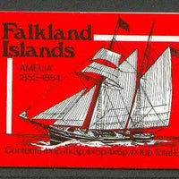 Falkland Islands 1980 Mailships £1 booklet (red cover showing Amelia & Merak-N) complete, SG SB4