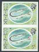 Dominica 1975-78 Gare Fish 5c imperforate pair unmounted mint, as SG 495