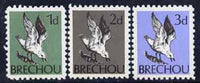 Brecqhou (British Local) 1969 Seagull 1d, 2d & 3d from definitive set (blocks pro rata)