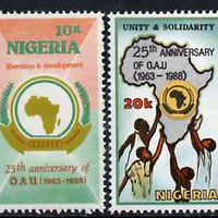Nigeria 1988 25th Anniversary of OAU set of 2, SG 558-59 unmounted mint*
