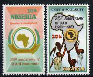 Nigeria 1988 25th Anniversary of OAU set of 2, SG 558-59 unmounted mint*