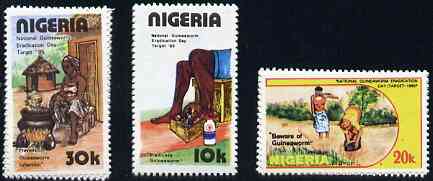 Nigeria 1991 National Guineaworm Eradication Day set of 3 unmounted mint, SG 604-06*