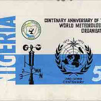 Nigeria 1973 IMO & WMO Centenary - original hand-painted artwork for 5k value (Weather Vane) by Nojim A Lasisi on board size 8.5"x5" endorsed 1