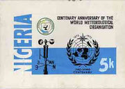 Nigeria 1973 IMO & WMO Centenary - original hand-painted artwork for 5k value (Weather Vane) by Nojim A Lasisi on board size 8.5"x5" endorsed 1