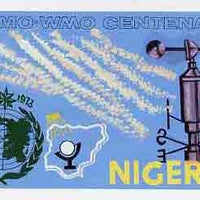 Nigeria 1973 IMO & WMO Centenary - original hand-painted artwork for 12k value (Weather Vane) by unknown artist on card size 10"x6" without endorsement