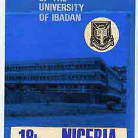 Nigeria 1973 Ibadan University - partly hand-painted artwork for 18k value (University Building) by Olajide I Oshiga on card size 6in x 9in without endorsements