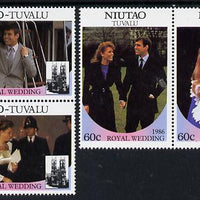 Tuvalu - Niutao 1986 Royal Wedding (Andrew & Fergie) set of 4 (2 se-tenant pairs) unmounted mint