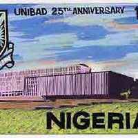 Nigeria 1973 Ibadan University - original hand-painted artwork for 18k value (University Building) by unknown artist on card size 9in x 6in without endorsements