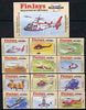 Match Box Labels - complete set of 12 + 1 Helicopters of the World, superb unused condition (Finlays includes packet label)