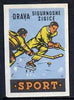 Match Box Label - Ice Hockey superb unused condition from Yugoslavian Sports & Pastimes Drava series