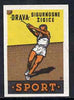 Match Box Label - Hammer Throwing superb unused condition from Yugoslavian Sports & Pastimes Drava series