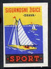 Match Box Label - Sailing superb unused condition from Yugoslavian Sports & Pastimes Drava series