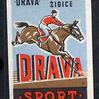 Match Box Label - Horse Racing superb unused condition from Yugoslavian Sports & Pastimes Drava series