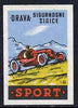 Match Box Label - Motor Sport superb unused condition from Yugoslavian Sports & Pastimes Drava series