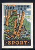 Match Box Label - Hunting superb unused condition from Yugoslavian Sports & Pastimes Drava series
