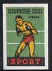 Match Box Label - Boxing superb unused condition from Yugoslavian Sports & Pastimes Drava series